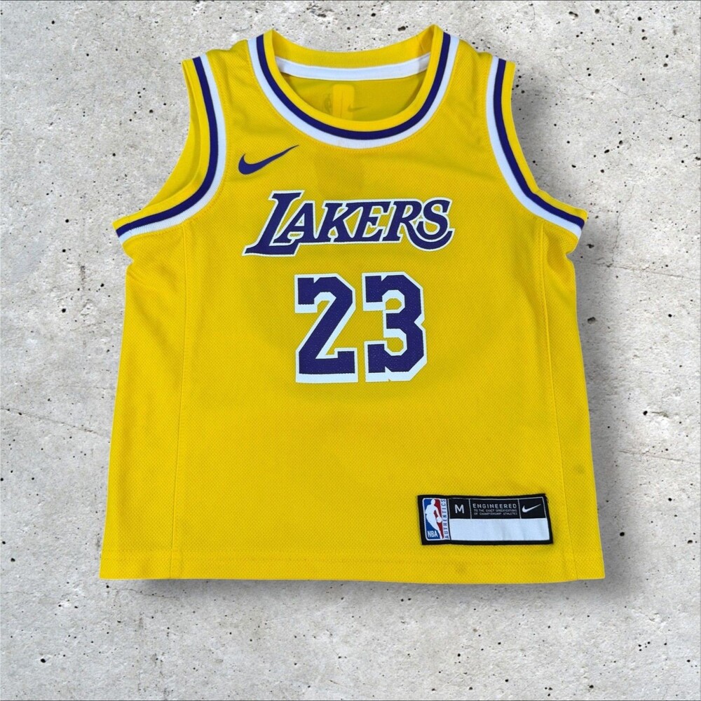 Nike LeBron James Los Angeles Lakers Jersey 23 Yellow NBA Youth Medium M Shirt